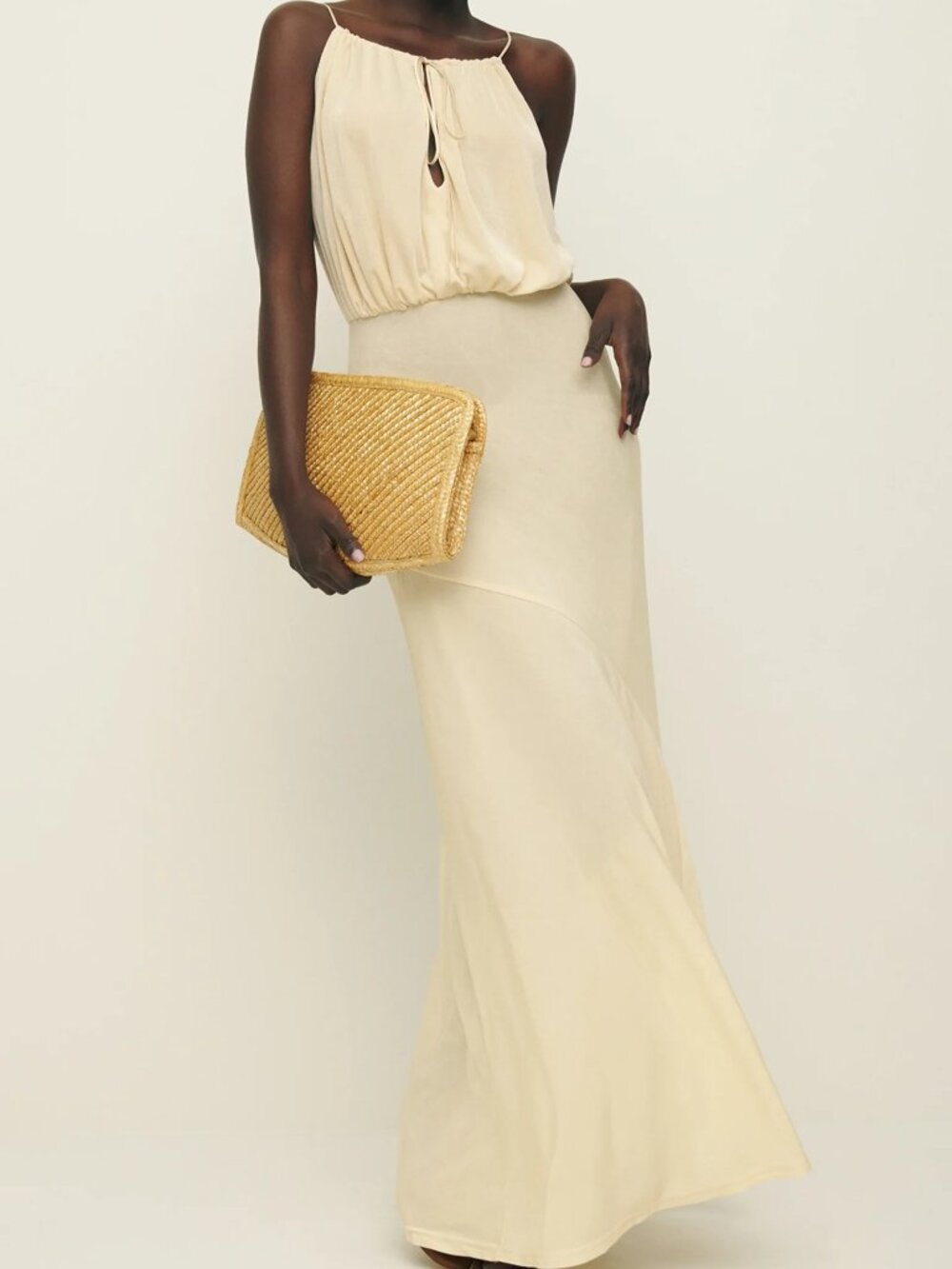Reformation Lupe Knit Sugar  Halter Maxi Dress - Size L